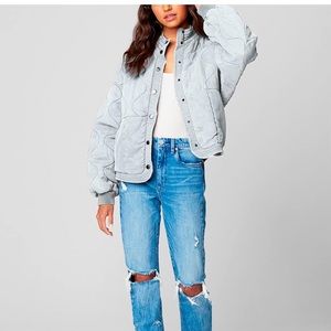 BLANKNYC girls Light Wash Quilted Jacket, Comfortable & Stylish Coat